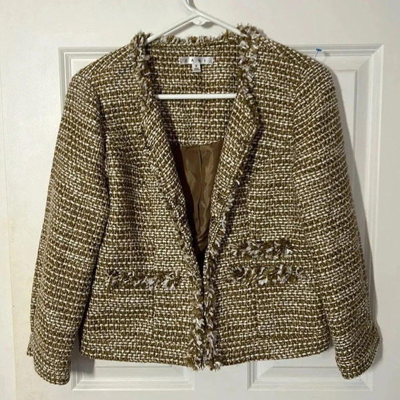Cabi tweed brown blazer jacket size small long sleeve - Picture 2 of 9